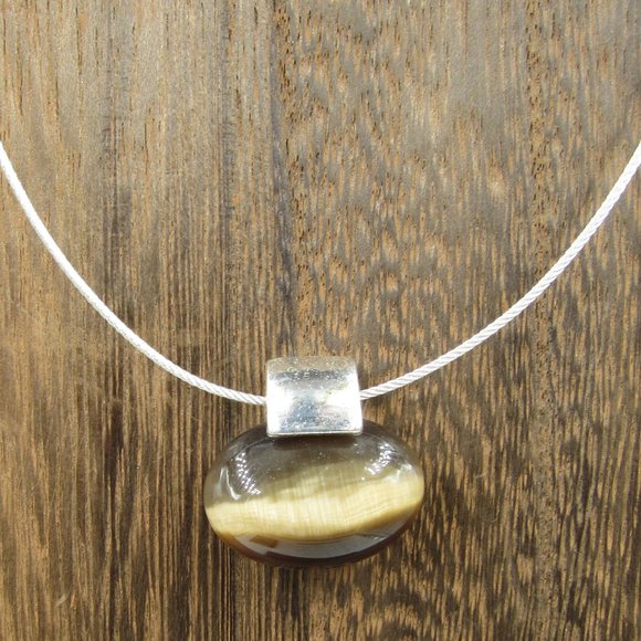 Jewelry - 18" Silver Tone Faux Stone Necklace Vintage